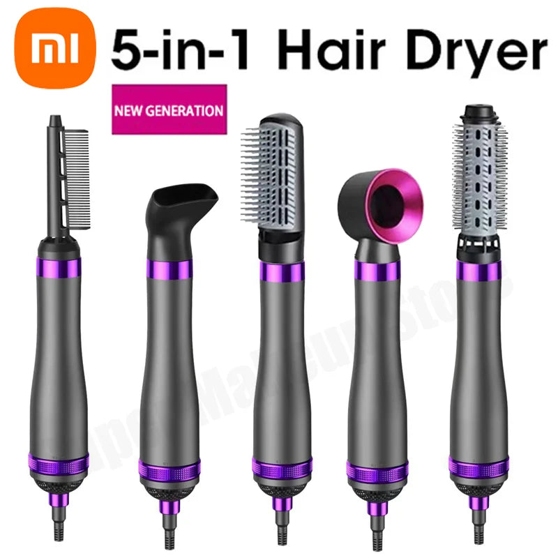 Xiaomi 5 em 1 – Secador de Cabelo Multifuncional com Escova de Ar Quente, Modelador, Chapinha e Difusor